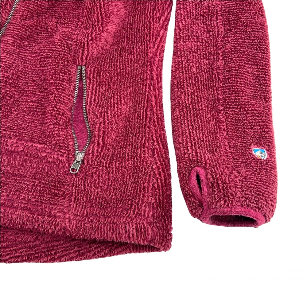 Kuhl Pink Hooded Fleece Textured Full Zip Jacket - Picture 3 of 6